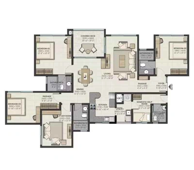 Le Courtyard Floor Plan in all size